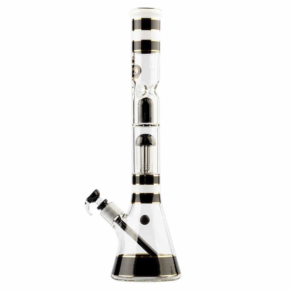 SKLENĚNÝ BONG GRACE GLASS GOLDEN LINE ČERNÝ 46 CM