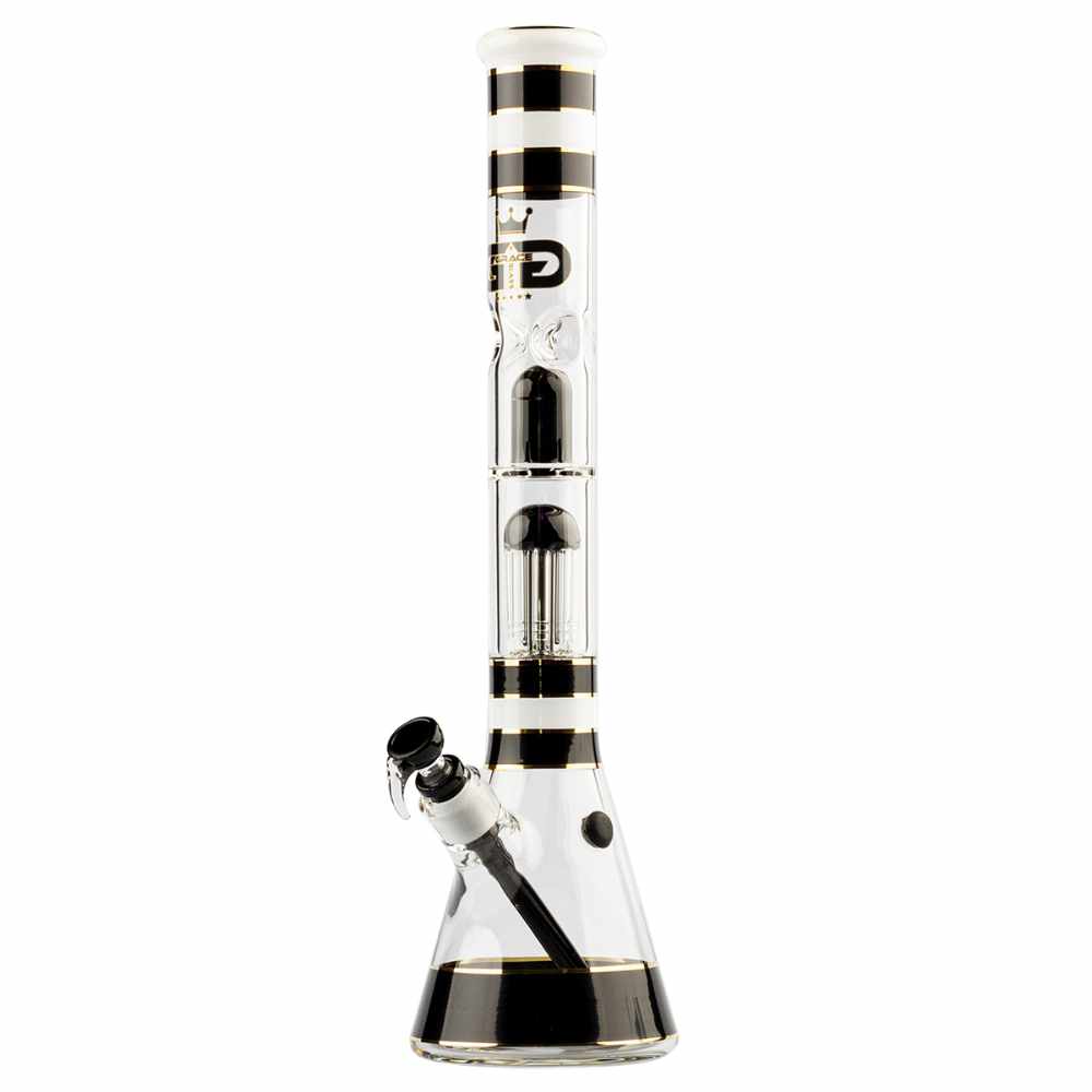 SKLENĚNÝ BONG GRACE GLASS GOLDEN LINE ČERNÝ 46 CM