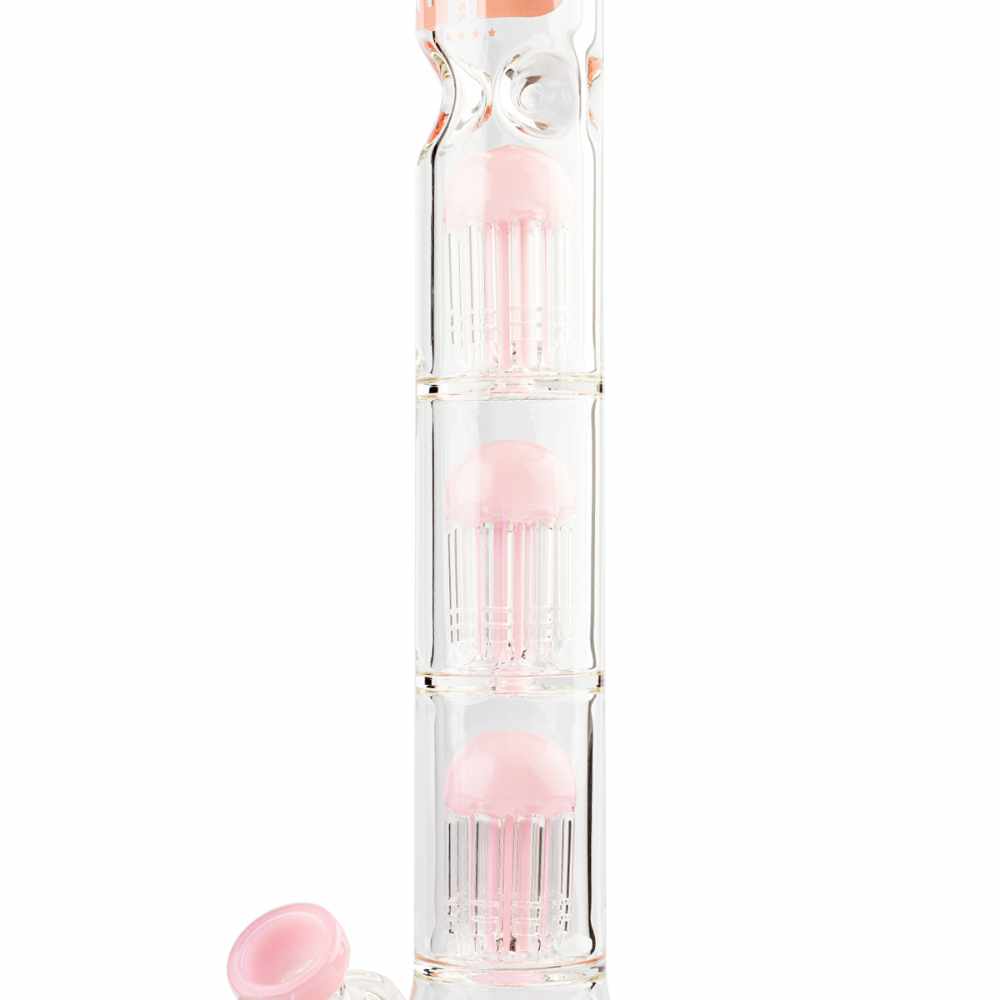 SKLENĚNÝ BONG GRACE GLASS GOLDEN LINE PINK 48 CM