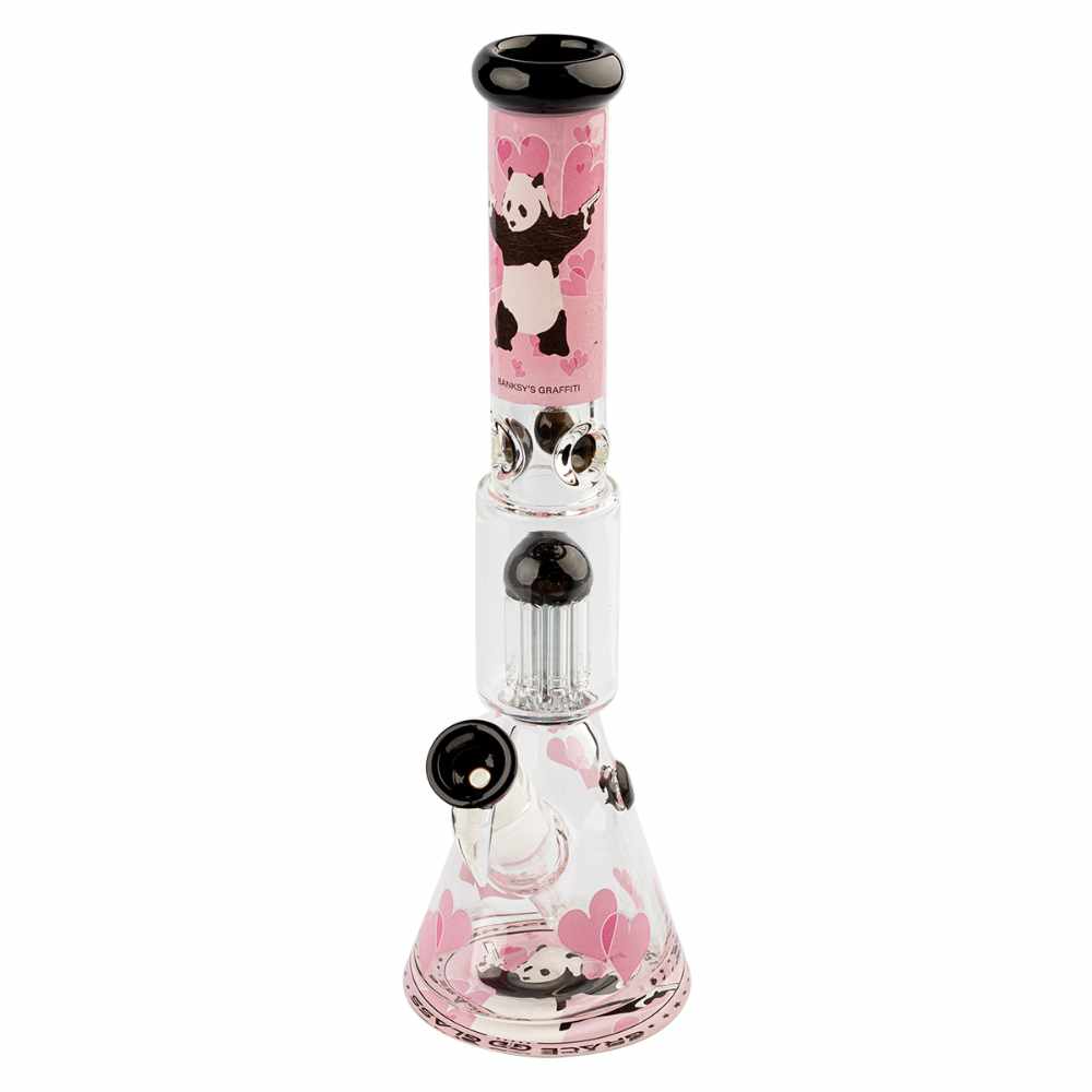 SKLENĚNÝ BONG BANKSY'S GRAFFITI PANDA GUNNIN 35 CM