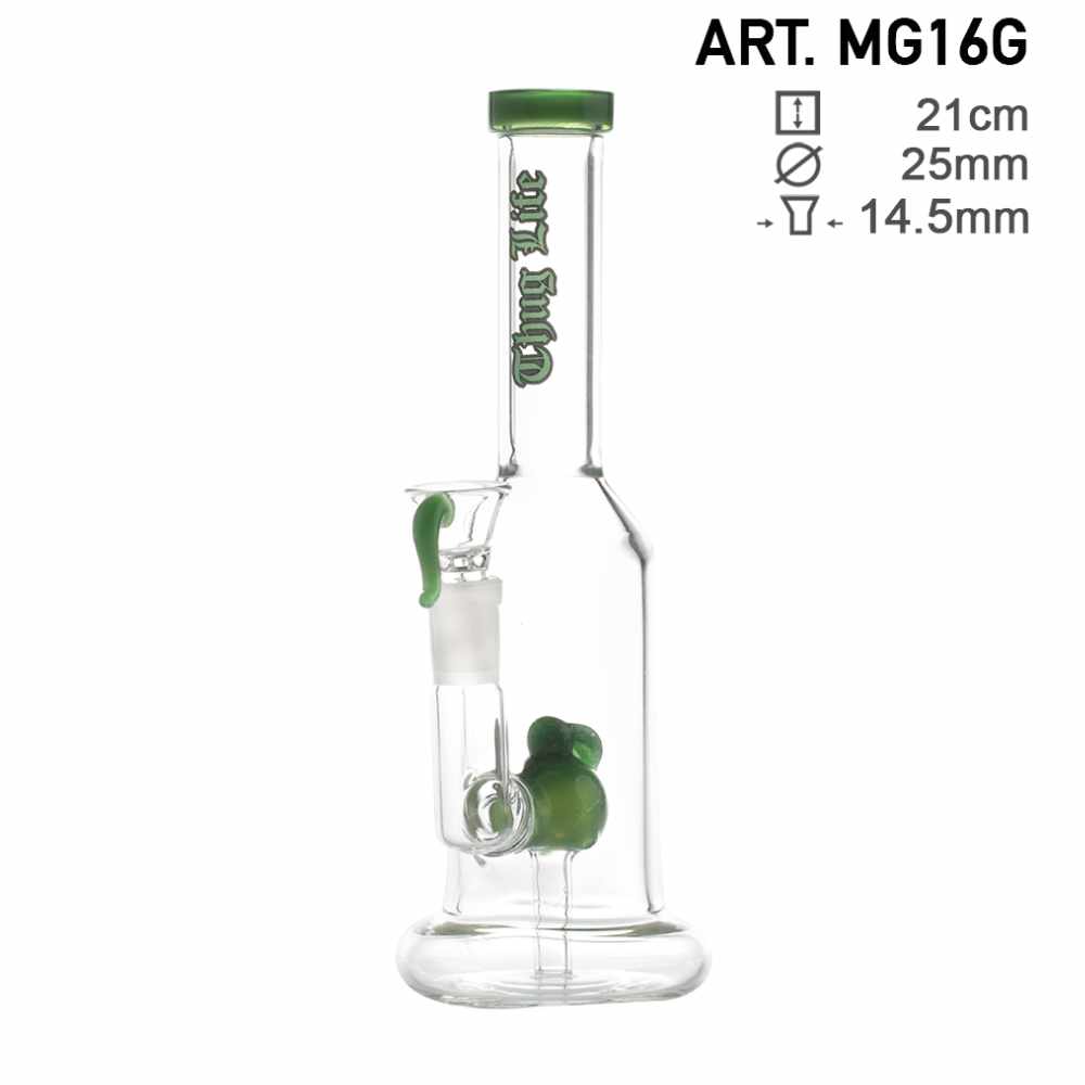 SKLENĚNÝ BONG THUG LIFE ZELENÝ 21 CM