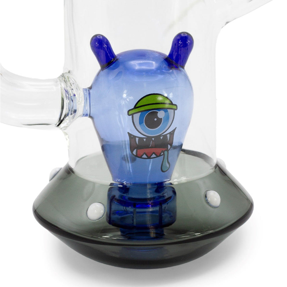 SKLENĚNÝ BONG GRACE GLASS ALIEN SPACESHIP MODRÁ 18 CM