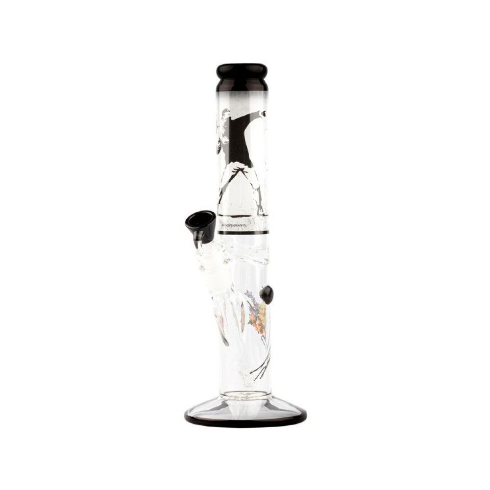 SKLENĚNÝ BONG BANKSY'S GRAFFITI FLAME THROWER 34 CM