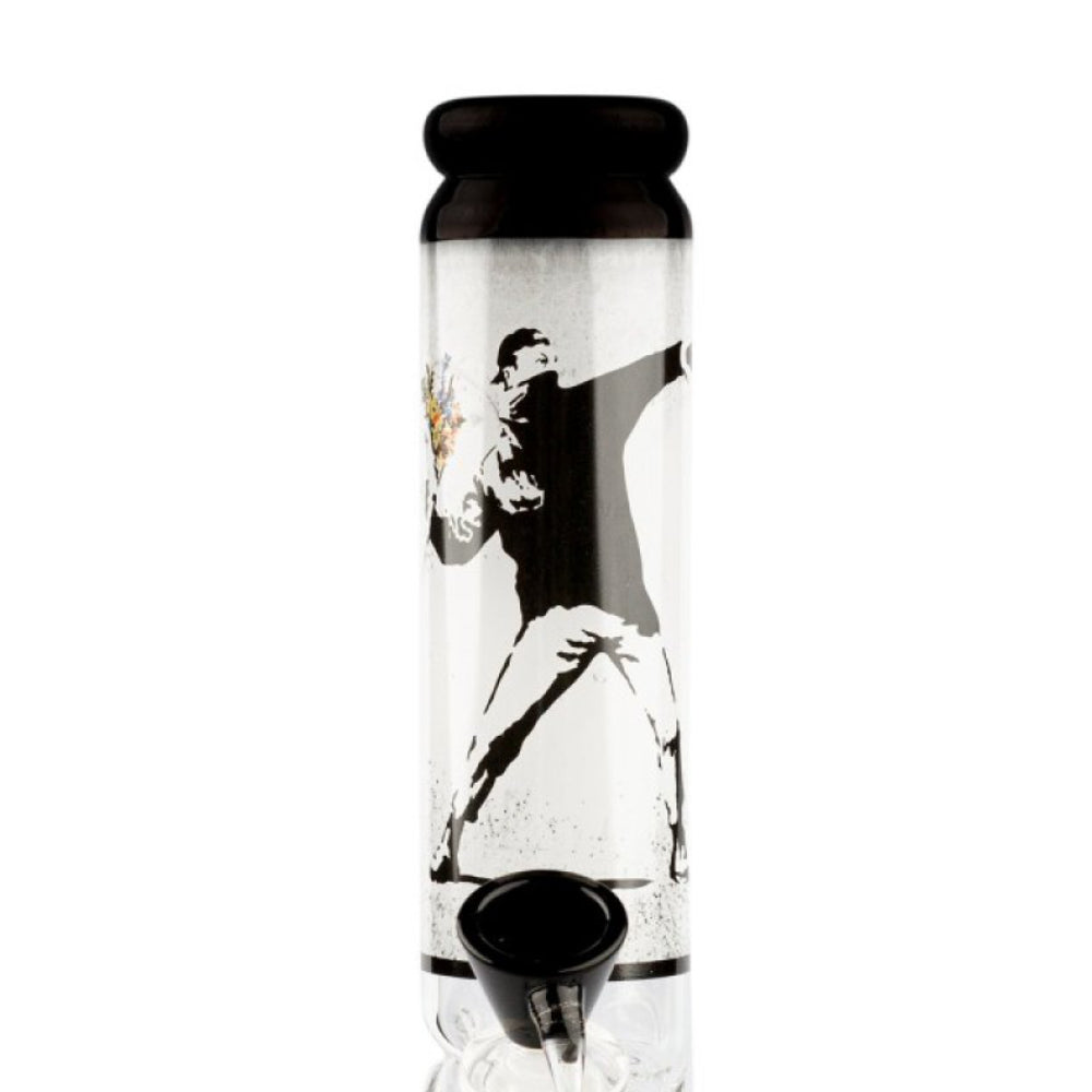 SKLENĚNÝ BONG BANKSY'S GRAFFITI FLAME THROWER 34 CM