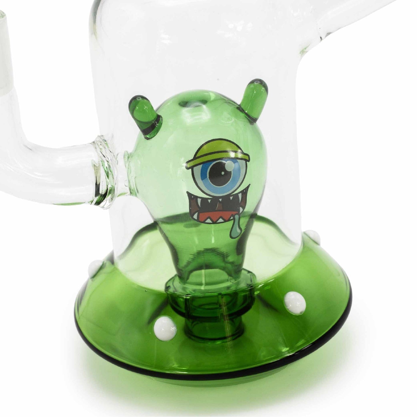 SKLENĚNÝ BONG GRACE GLASS ALIEN SPACESHIP ZELENÝ 18 CM