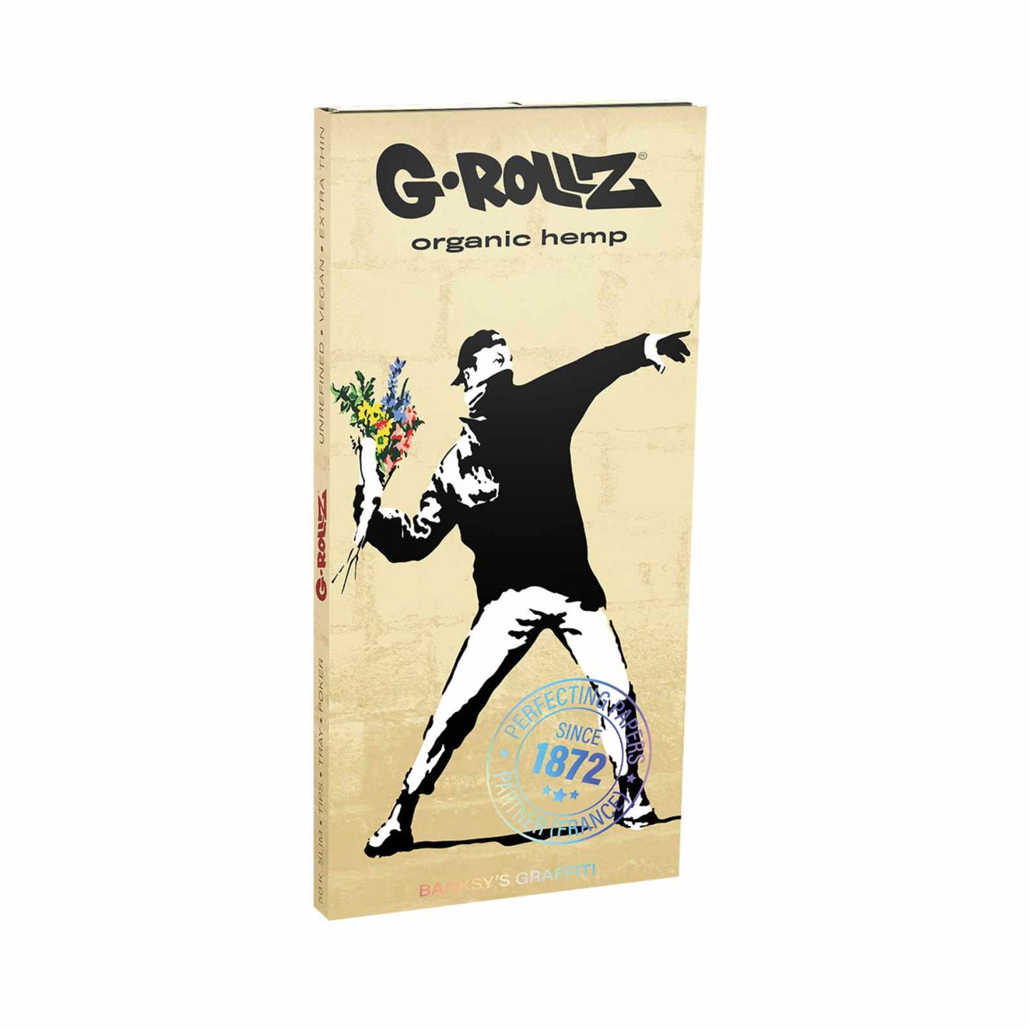 PAPÍRKY + FILTRY + PODLOŽKA BANKSY'S GRAFFITI #3 ORGANIC HEMP KING SIZE SLIM