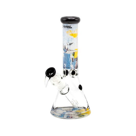 SKLENĚNÝ BONG BANKSY'S GRAFFITI ARMOURED DOVE 35 CM