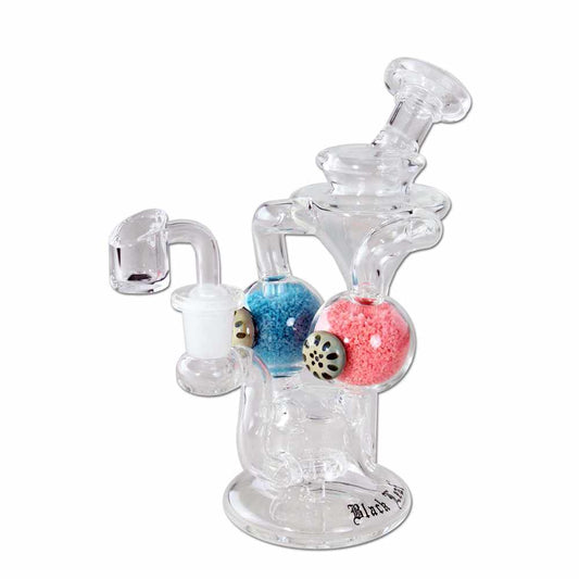 SKLENĚNÝ BONG SVÍTÍCÍ VE TMĚ 18 CM