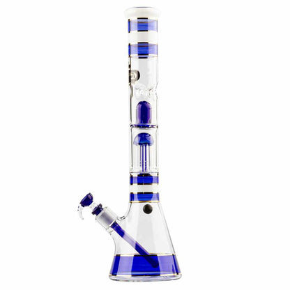 SKLENĚNÝ BONG GRACE GLASS GOLDEN LINE MODRÝ 46 CM