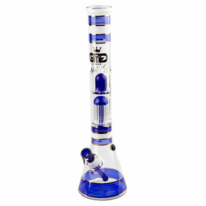 SKLENĚNÝ BONG GRACE GLASS GOLDEN LINE MODRÝ 46 CM