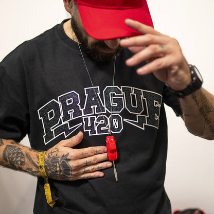 TRIČKO PRAGUE420 BLACK GLITTER