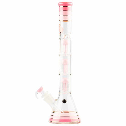 SKLENĚNÝ BONG GRACE GLASS GOLDEN LINE PINK 48 CM