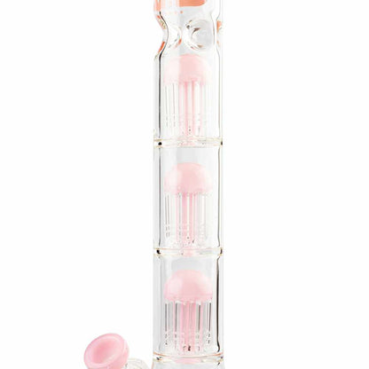 SKLENĚNÝ BONG GRACE GLASS GOLDEN LINE PINK 48 CM