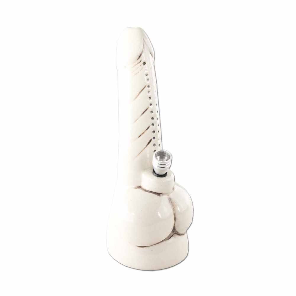 KERAMICKÝ BONG PENIS 29 CM - BÍLÝ