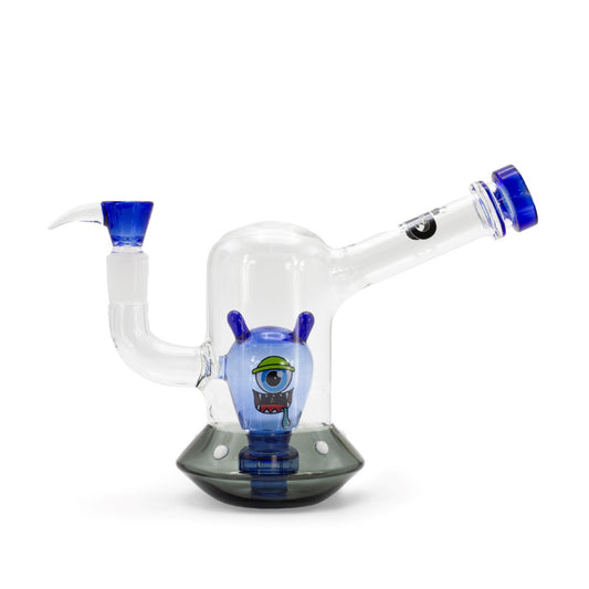 SKLENĚNÝ BONG GRACE GLASS ALIEN SPACESHIP MODRÁ 18 CM