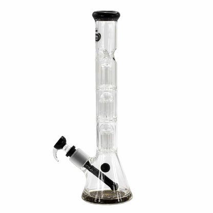 SKLENĚNÝ BONG GRACE GLASS TRIPLE TREE ČERNÝ 35 CM