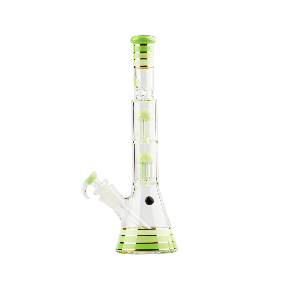 SKLENĚNÝ BONG GRACE GLASS GOLDEN LINE SVĚTLE ZELENÝ 46 CM