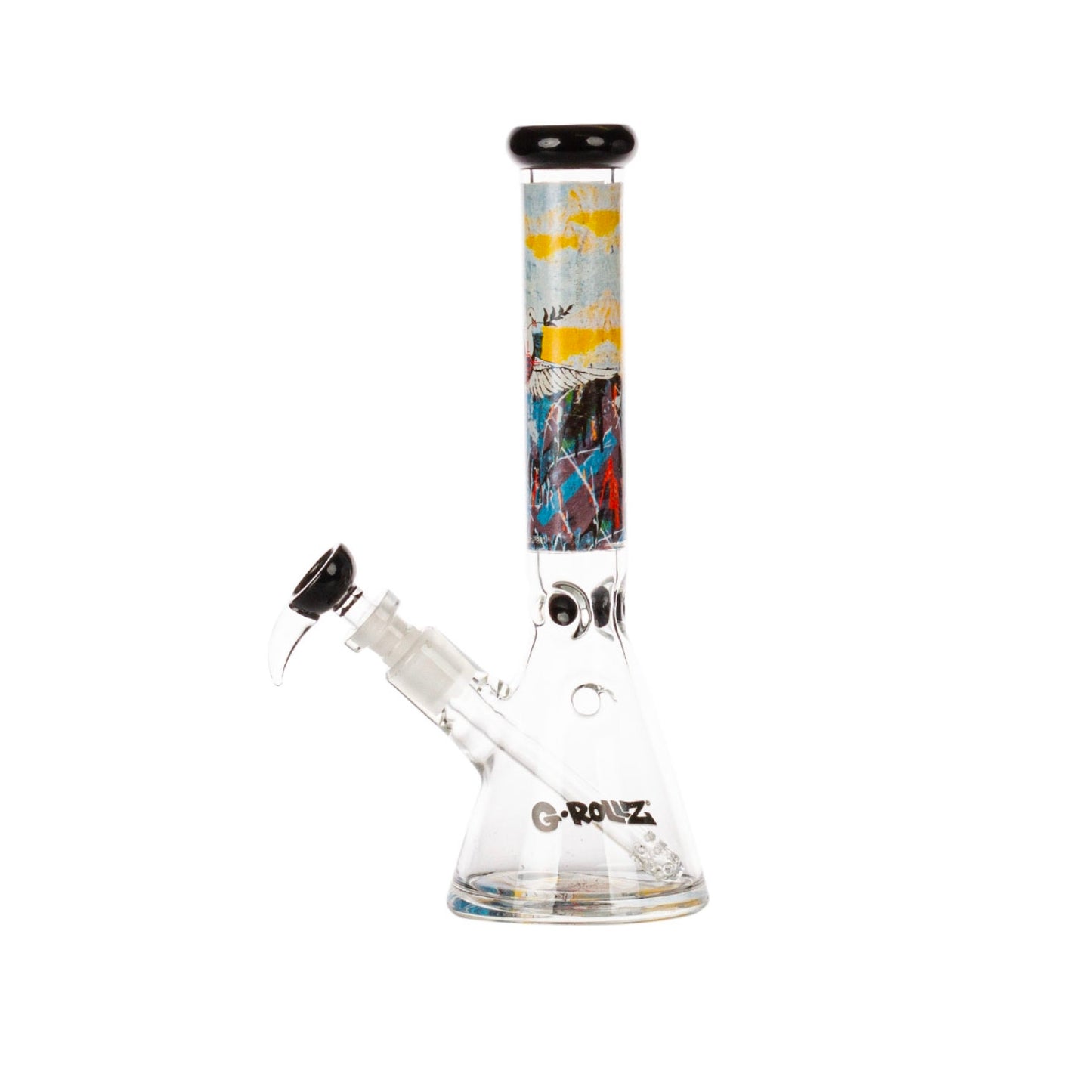 SKLENĚNÝ BONG BANKSY'S GRAFFITI BULLETPROOF DOVE 29 CM
