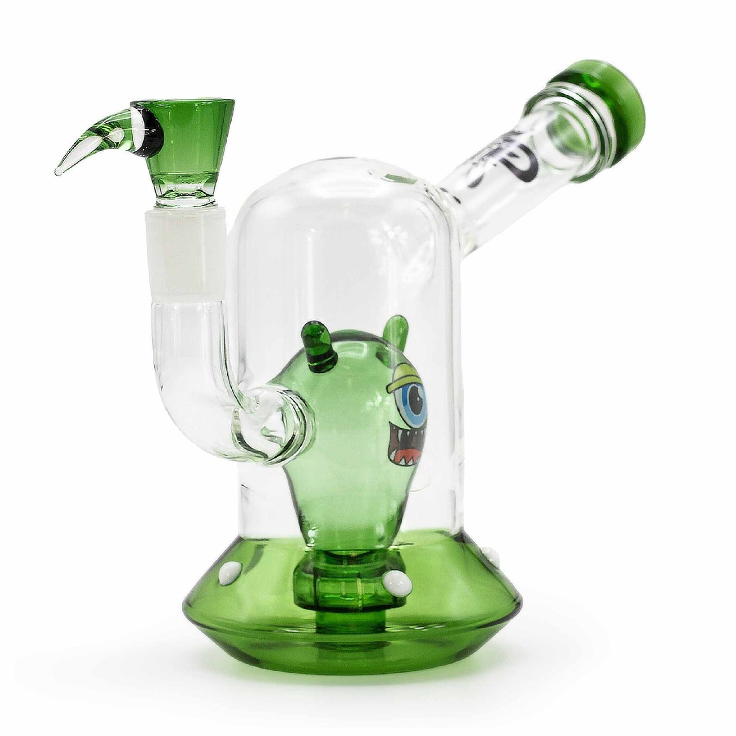 SKLENĚNÝ BONG GRACE GLASS ALIEN SPACESHIP ZELENÝ 18 CM