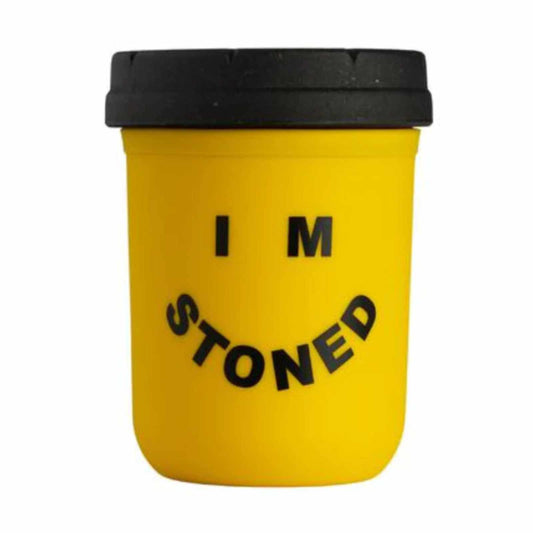 SKLENICE SE SILIKONOVÝM OBALEM STONED OG ŽLUTÁ 8oz