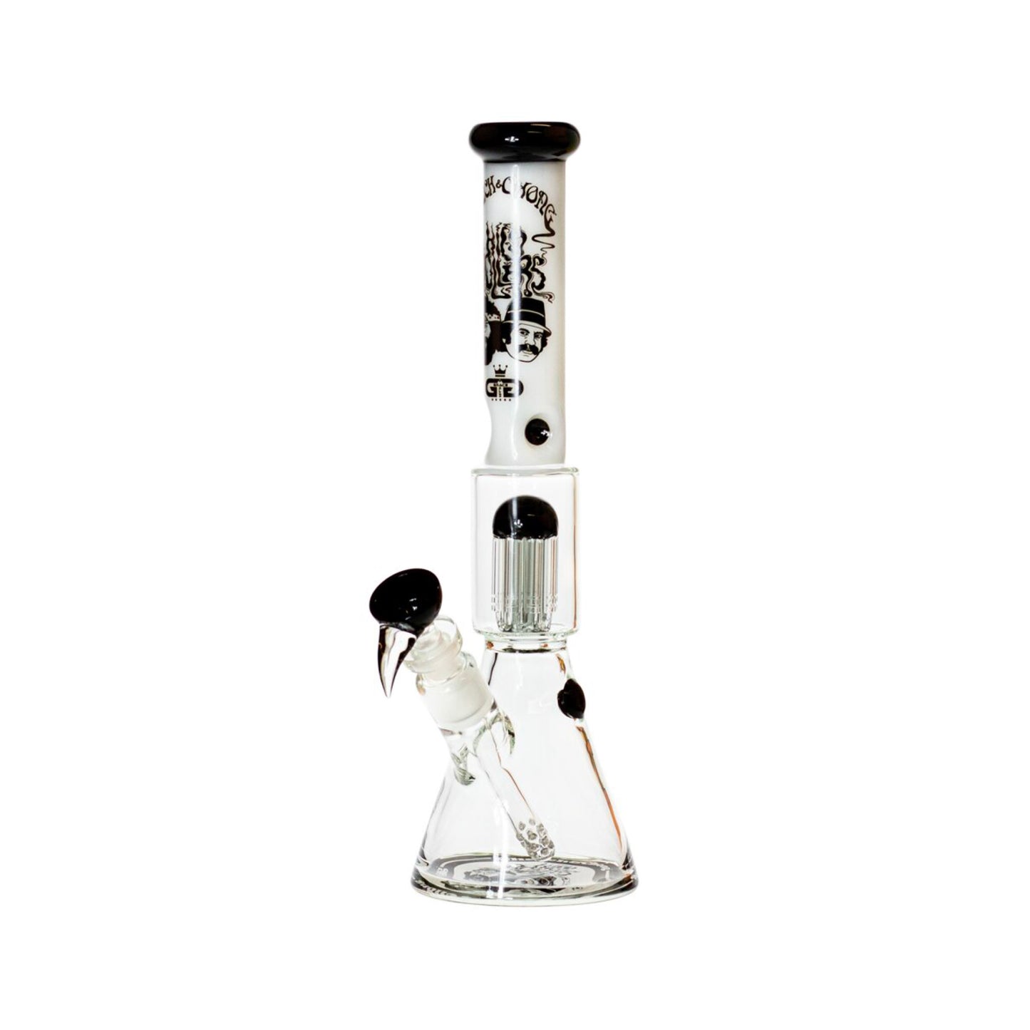SKLENĚNÝ BONG CHEECH & CHONG SMOKING BROTHERS WHITE 35 CM
