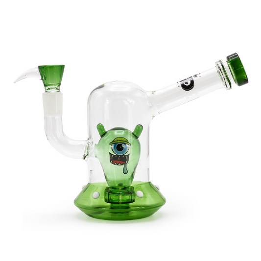 SKLENĚNÝ BONG GRACE GLASS ALIEN SPACESHIP ZELENÝ 18 CM