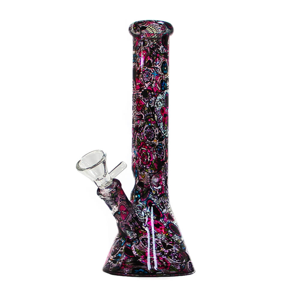 SKLENĚNÝ BONG BLACK SHEEP MEXICAN FLOWERS 26 CM