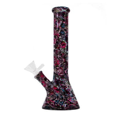 SKLENĚNÝ BONG BLACK SHEEP MEXICAN FLOWERS 26 CM